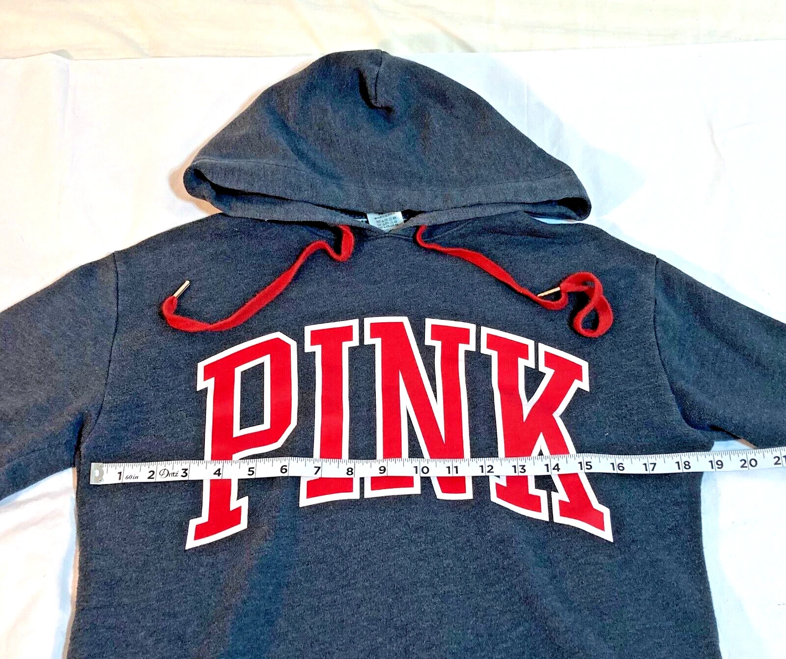 UNDERCOVER Victoria Secret ROSA Felpa con cappuccio donna pullover tagliata taglia XS