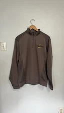 Cutter Buck Sweater Mens Large Olive Mock Pullover CB DryTec Quarter Zip