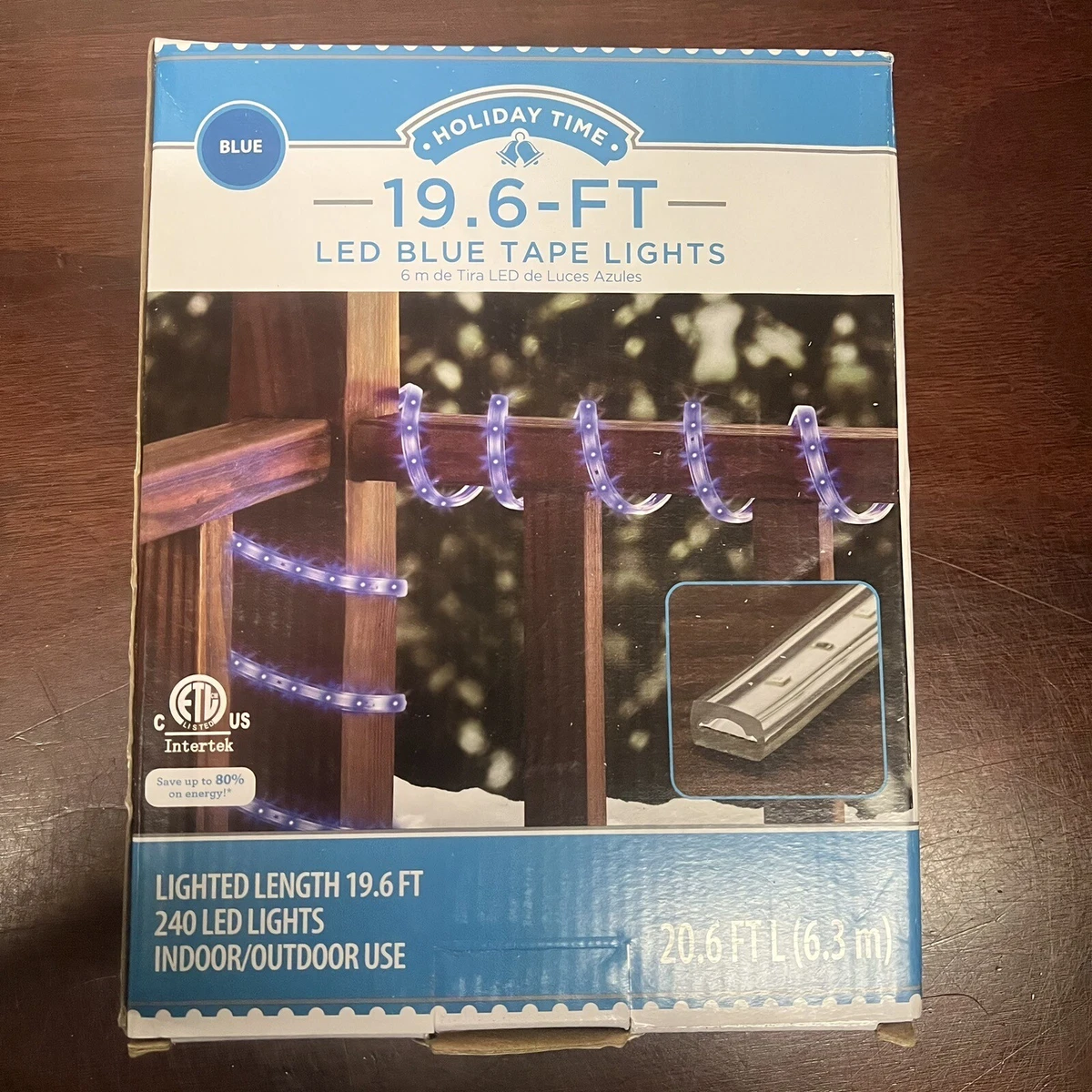 NEW Holiday Time 19.6ft Tape LED Light Blue Color Brand New In