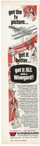 1977 Vintage Print Ad The Winegard Company get the tv picture better TV antenna - Picture 2 of 2