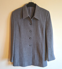 St. Michael Vintage Women's Grey Blazer - Uk 14 Petite - Button Up Retro Jacket