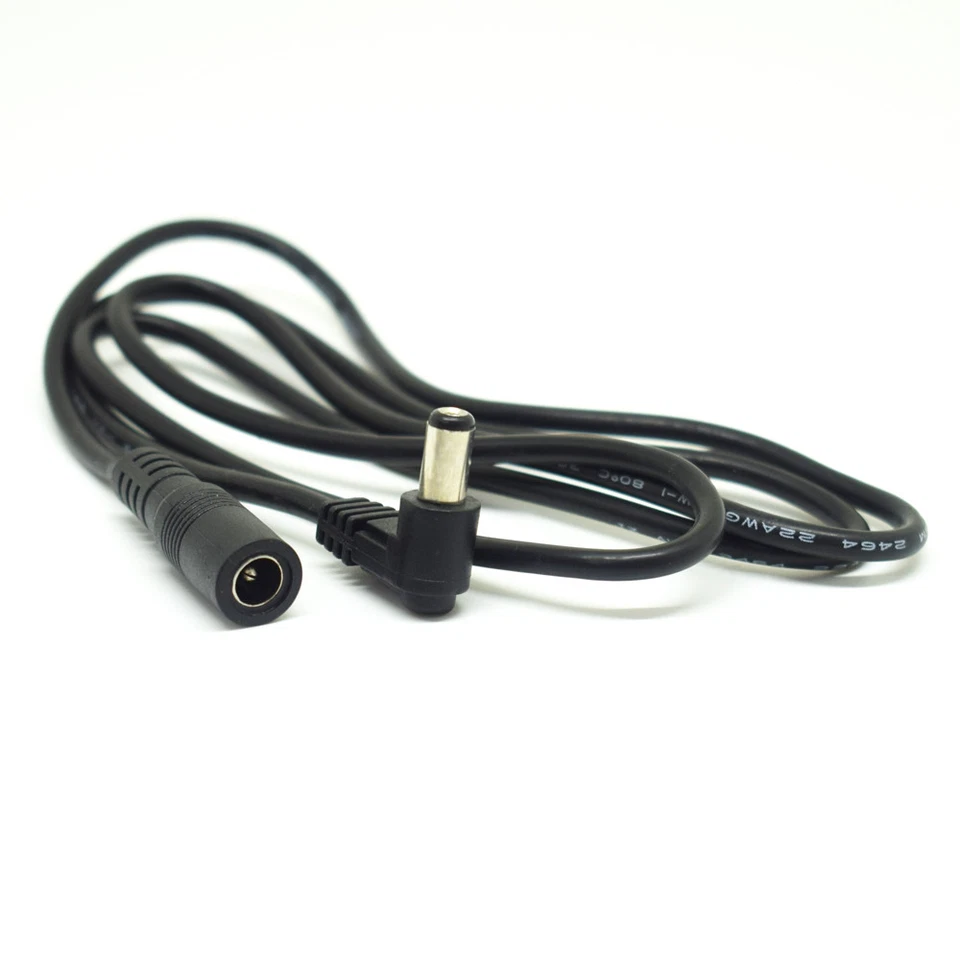 10pcs 1M/3.3FT DC Power Right Angle 5.5x2.1mm Male To Female Extension Cabble - Image 2 of 4