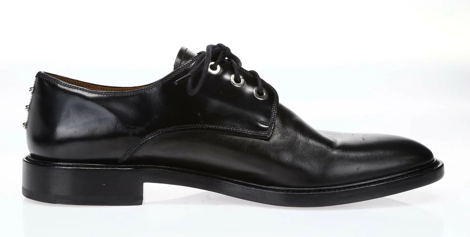 GIVENCHY Mens Black Leather Oxford Studded Spike Dress Shoes Size 46 NEW! 229264 - Image 4 of 4