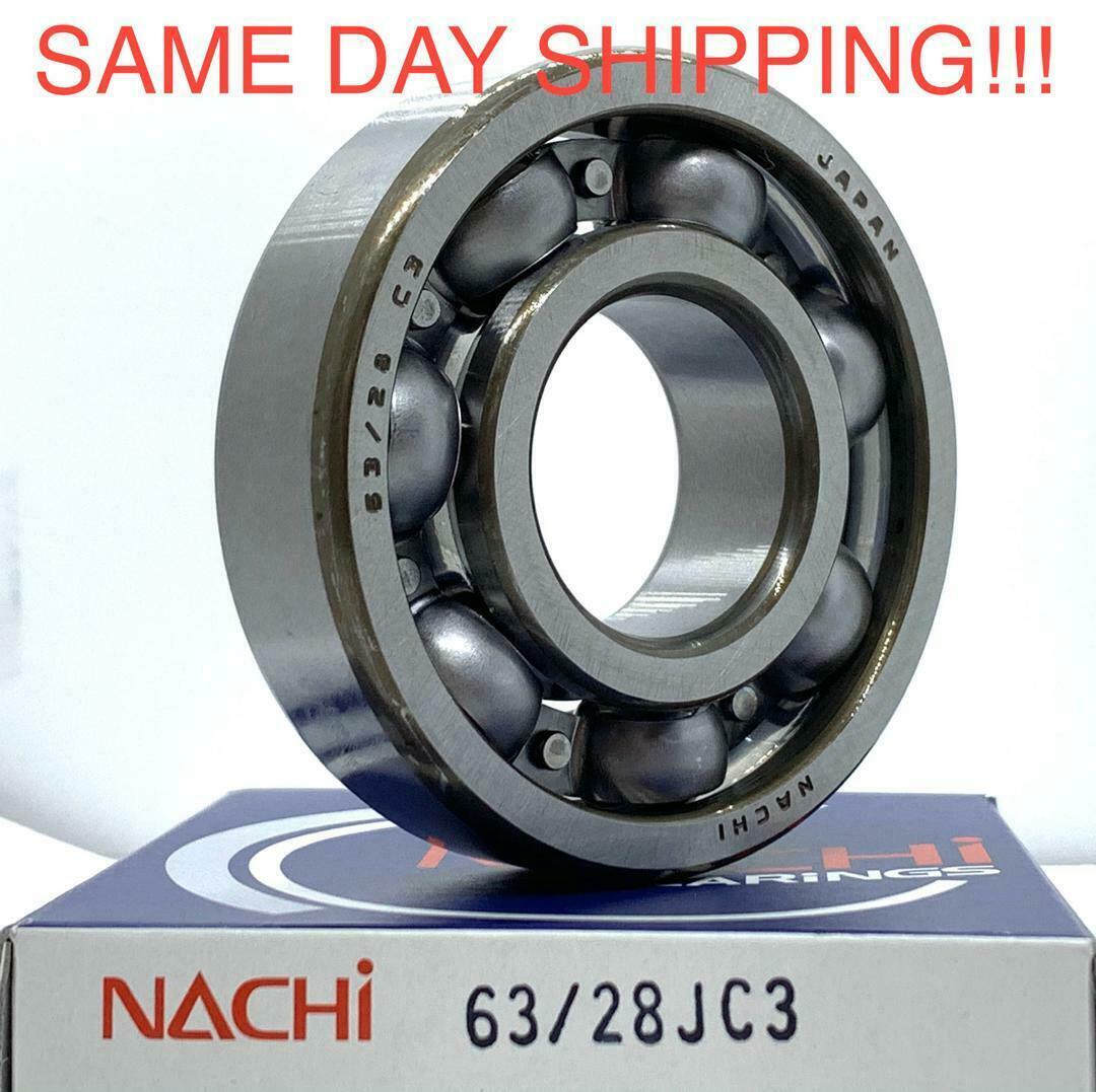 NACHI JAPAN 63/28 J C3 DEEP GROOVE BALL BEARING, OPEN TYPE, NO SEALS 28x68x18mm