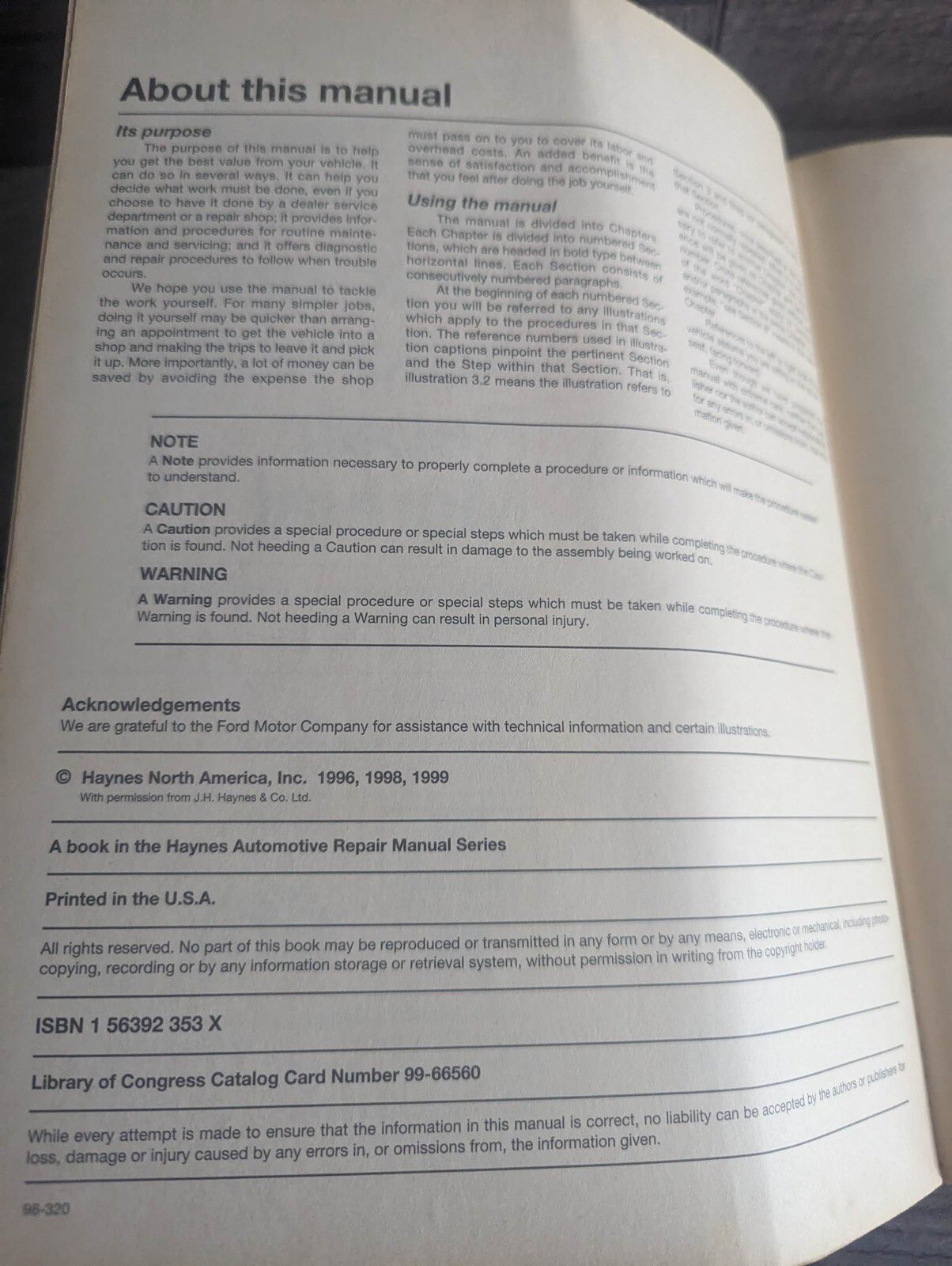 Haynes Repair Manual FORD RANGER PICKUPS 19931999 36071 Truck Mazda