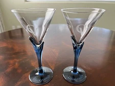 Martini Glasses Bormioli Luigi  Courvoisier Cognac Blue Tulip Stemmed (2)