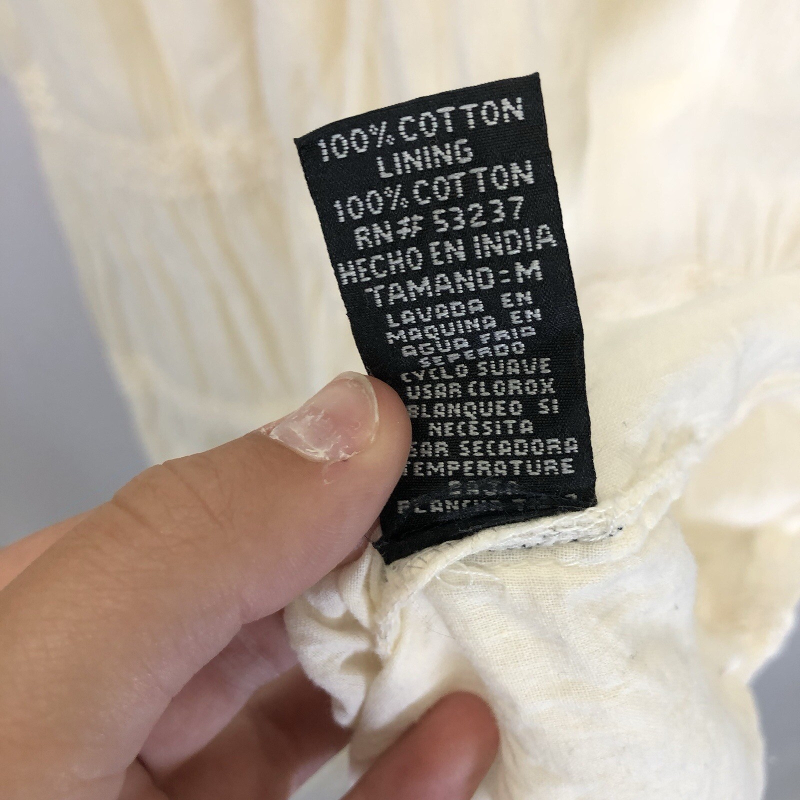 Jennifer Lauren White Cotton Sundress Shirred Top Sleeveless Size M