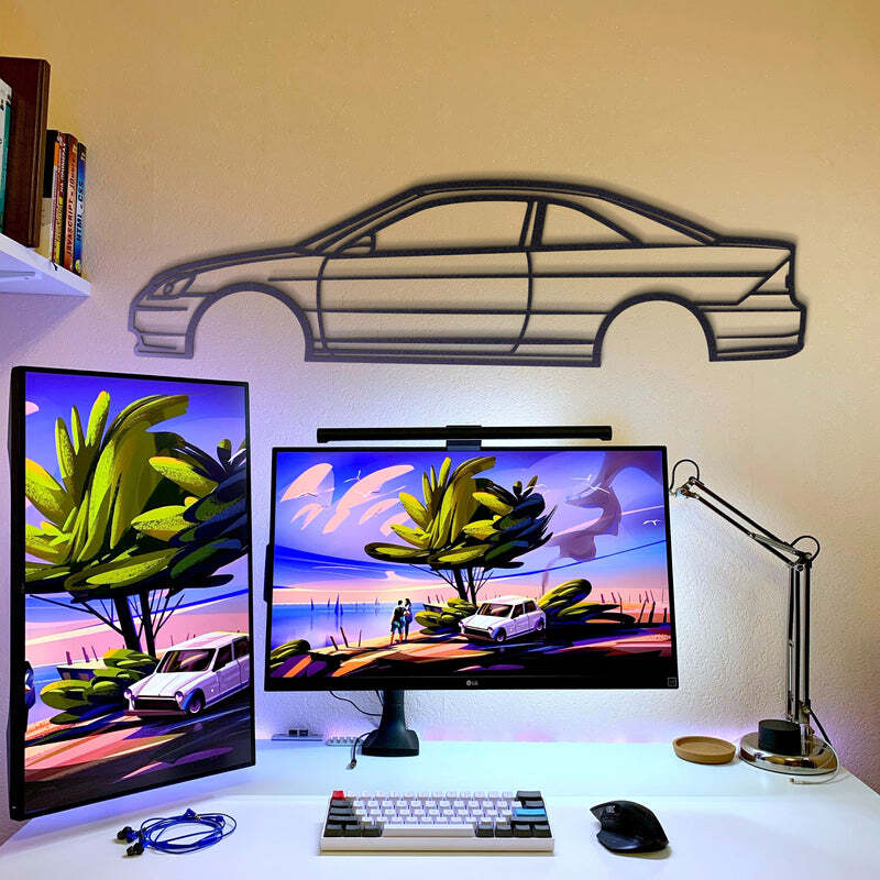 Wall Art Home Decor 3D Acrylic Metal Car Auto Poster USA Silhouette 2001 Civic