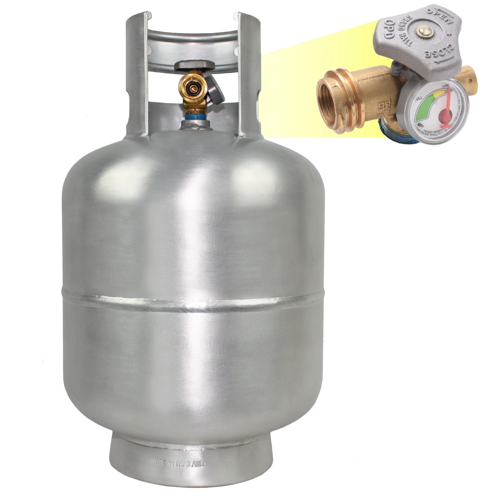 Flame King 20 LB Aluminum Lightweight Cylinder w/ Gauge & Fi