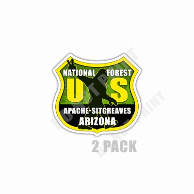 Apache-Sitgreaves National Forest AZ Sticker Bigfoot Souvenir Waterproof 2 Pack