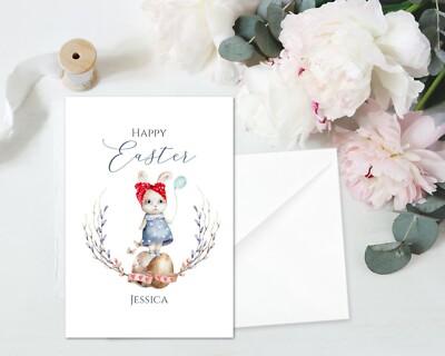 Personalisierte Grußkarte & Umschlag Osterhase
