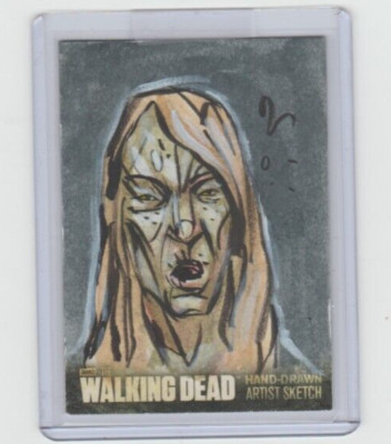 WALKING DEAD SEASON 3 WALKER SKETCH CARD BY ARTIST MATT HANSEN(#1