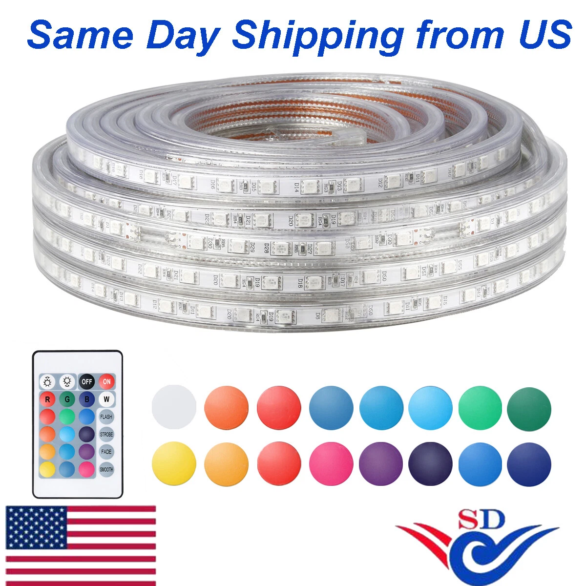 LED Strip Rope Light Waterproof Multi Color Changing Lights Flexible With Remote
Opens in a new wind
