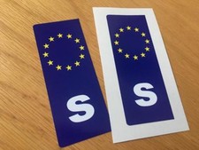 Swedish Euro Number Plate Stickers Pair