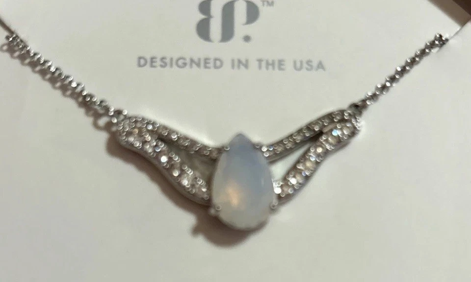 Collar Bomb Party RBP8326 Poised Perfection LC ópalo blanco sobre rodio Foto 2 de 3