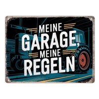 Meine Garage Meine Regeln - Traktor Metallschild XL In 21X28 Cm