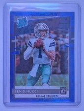 2020 Panini Donruss Optic Ben DiNucci #200 Blue Scope Prizm RC Cowboys