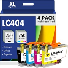4PK LC-404 LC404 Ink Cartridges for Brother MFC-J1205W MFC-J1215W MFC J1205W XL