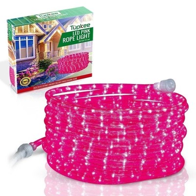 Tupkee LED Rope Light Pink, 24 Feet, for Indoor Outdoor Decorative Tube Lights