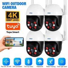 4-Pack 8MP 4K HD Wifi Wireless Security Camera System Outdoor Home Night Vision