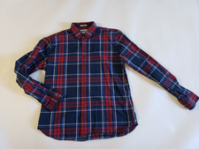 Express Shirt Mens XL 17-17.5 Check Plaid Fitted Long Sleeve Button Up