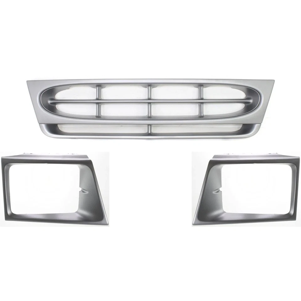 Fits 1997-2004 Ford E150 E250 E350 E450 New Front Grille + Headlamp Door Set 3PC Foto 2 de 4