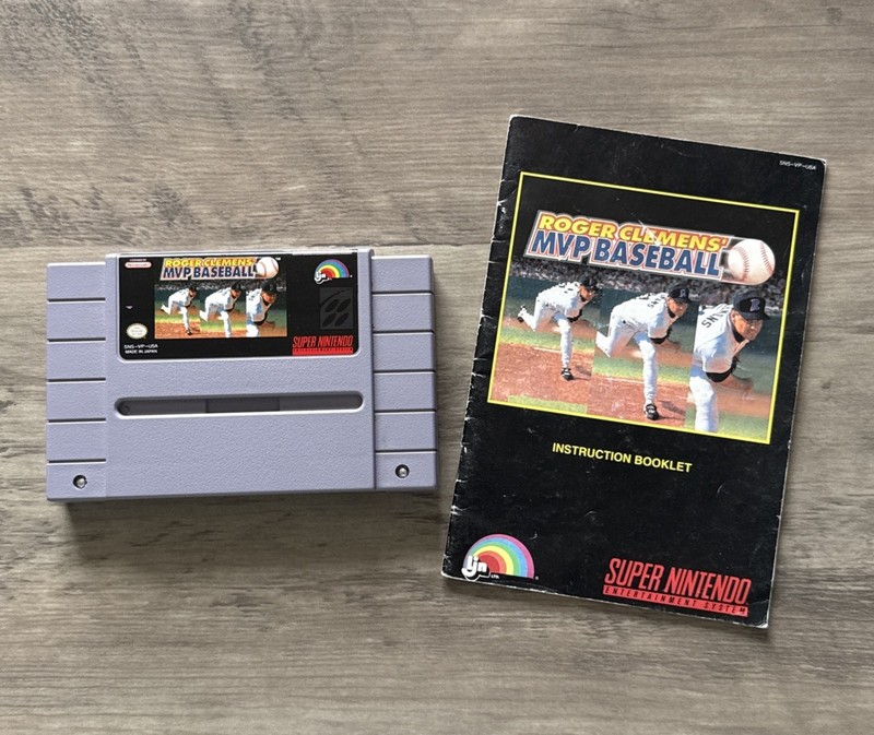 Roger Clemens' MVP Baseball (Super Nintendo SNES, 1992)  w/ Manual-Tested