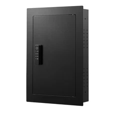 Uimoso Wall Safe with Fingerprint Access, Password, Key, and Adjustable Shelves