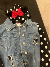 Denim Disney Jr. Jacket Girls Size 4 Mini With Polkadot Sweatshirt Bow And Ears
