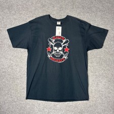 Camiseta De Colección 2002 Rancid Hooligans Banda Punk Rock Yunque Negra XL Calavera Murciélagos