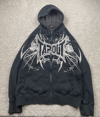 Tapout Full Zip Hoodie Men Large Black Pinkman Y2K MMA Streetwear Grunge Baddie