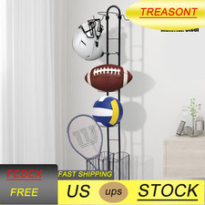 4-Tier Sports Equipment Storage Rack Garage Ball Sports Equipment Organizer NEW
