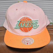 Mitchell & Ness Los Angeles Lakers SWEETHEART 2 Tone Pink & Orange Snapback Cap