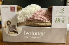 New XL Size 9.5-10 Isotoner Memory Foam Women  s Slippers Pink Washable