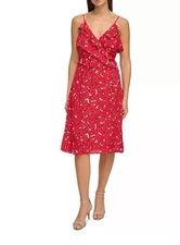 Donna Karan Women's Printed Georgette Sleeveless Dress - Printed Georgette Fl XS