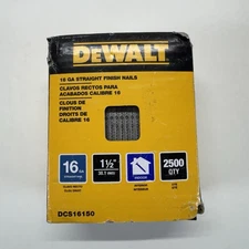 DeWalt 16 Gauge Straight Finish Nails 1-1/2" Indoor Tools DCS16150 (2500 Pack)