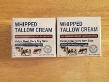 100 Grass Feed Beef Tallow for Skin and Face Moisturizer Set Of 2 "New In Box"