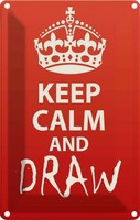 Blechschild 18X12 Cm Keep Calm And Draw Yoga Deko Geschenk Metall Schild