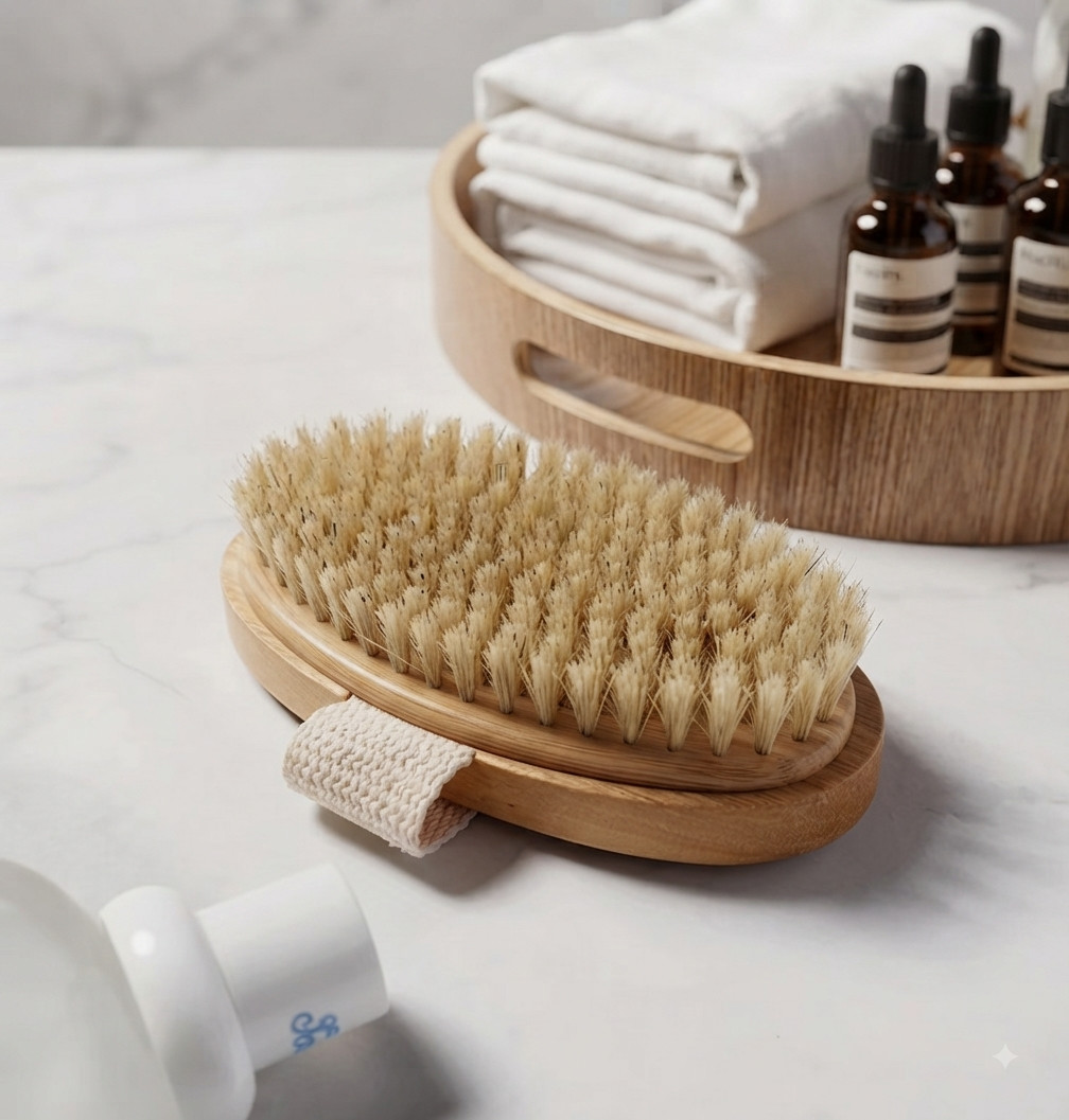 Natural Boar Bristle Dry Body Brush Wooden Exfoliating Bath Shower Massage Spa — image 8