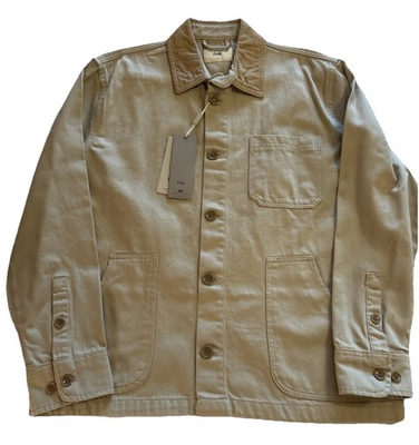 #ad Folk Nelson Barn Chore Jacket Men’s Sz Medium Stone Cotton Corduroy Collar NWT $79.99