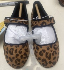 Cat Jack Shoes Girls Size 6 Brown Leopard Print Addy Mary Jane Flats New