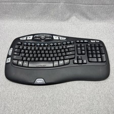 Logitech K350 Wireless Wave Keyboard Tested Working No Dongle Ergonomic Black