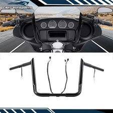 Pre-Wired 14" Meathook Bar Handlebar For Harley Street Glide Special 2014-2023