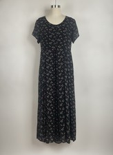 Indira 90’s vintage whimsigoth rayon 90’s mom Black Floral mixed media medium