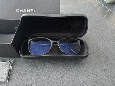 CHANEL Brillenfassung Vollrand schwarz + original Etui+ Original Brillenputztuch