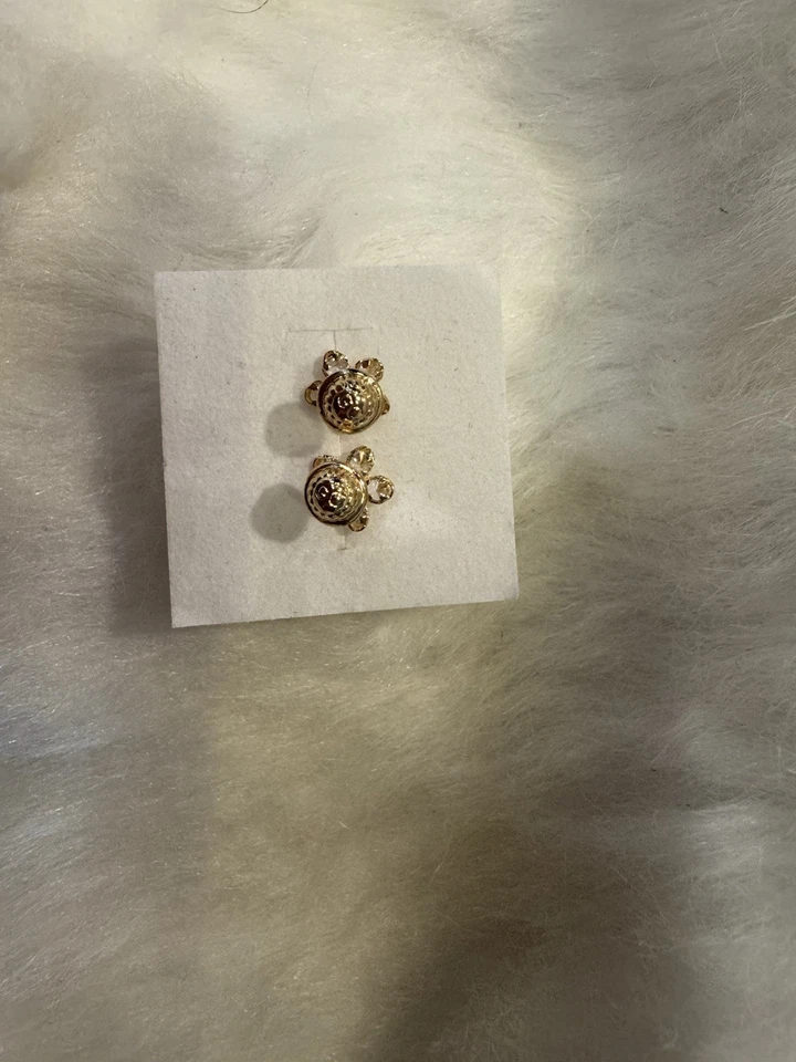 Серьги-гвоздики из золота 18 карат с цветами - Изображение 4 из 4