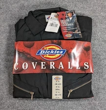 NOS Dickies Coverall Black Long Sleeve Workwear Stain Release 38 Tall NOS! NEW!