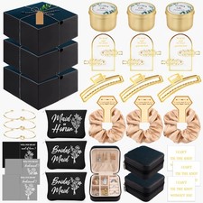 37Pcs Bridesmaid Gifts Set of 3 Black,Maid of Honor Proposal Gift Boxes Set,C...