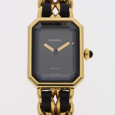 CHANEL H0001 Premiere M black Dial Quartz Gold Plated Embossed Leather Women’s
