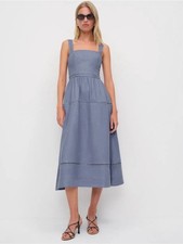 Reformation Everett Linen Midi Dress Size 2